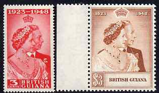 British Guiana 1948 KG6 Royal Silver Wedding set of 2 appears unmounted mint SG 322-3, stamps on , stamps on  stamps on royalty, stamps on  stamps on silver wedding, stamps on  stamps on  kg6 , stamps on  stamps on 