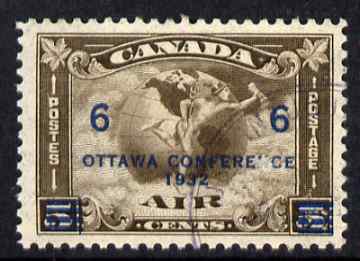 Canada 1932 Ottawa Conference 6c on 5c Air fine corner cancel SG318, stamps on , stamps on  stamps on globes