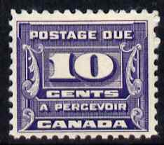 Canada 1930-32 Postage Due 10c mounted mint SG D17, stamps on , stamps on  stamps on canada 1930-32 postage due 10c mounted mint sg d17