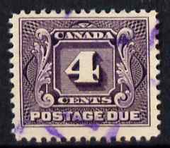 Canada 1906-28 Postage Due 4c commercially used, SG D5, stamps on 