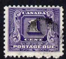 Canada 1930-32 Postage Due 1c commercially used, SG D9, stamps on , stamps on  stamps on canada 1930-32 postage due 1c commercially used, stamps on  stamps on  sg d9