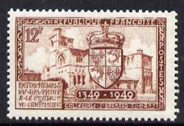 France 1949 600th Anniversary of cession of Dauphiny to King of France 12f unmounted mint, SG 1065, stamps on tourism, stamps on churches