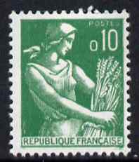 France 1960-61 Harvester 10c emerald unmounted mint, SG 1453, stamps on , stamps on  stamps on farming, stamps on  stamps on agriculture, stamps on  stamps on wheat, stamps on  stamps on grain, stamps on  stamps on 