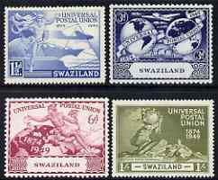 Swaziland 1949 KG6 75th Anniversary of Universal Postal Union set of 4 mounted mint, SG 48-51, stamps on , stamps on  stamps on , stamps on  stamps on  kg6 , stamps on  stamps on  upu , stamps on  stamps on 