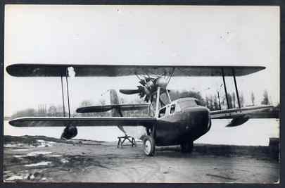 Photograph - Seaplane black & white photograph showing Sibreck, stamps on aviation, stamps on flying boats