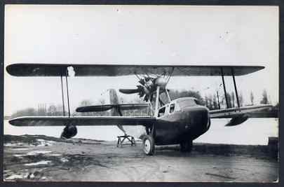 Photograph - Seaplane black & white photograph showing Sibreck, stamps on aviation, stamps on flying boats