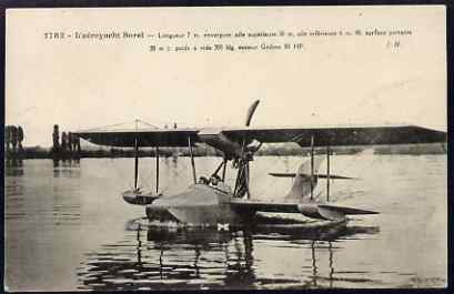 Postcard - Borel unused black & white card inscribed 'L'aeroyacht Borel', stamps on , stamps on  stamps on aviation, stamps on  stamps on flying boats