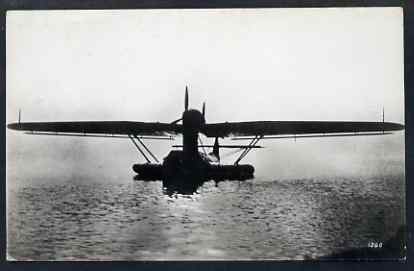 Postcard - unused black & white card showing Dornier DO R Super Wal, stamps on , stamps on  stamps on aviation, stamps on  stamps on flying boats