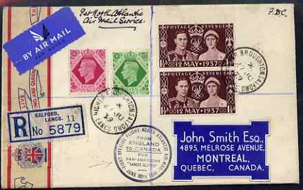 Great Britain 1939 first flight reg cover to Montreal bearing 1s6d in stamps with carried on Yankee Clipper cachet, stamps on aviation, stamps on flying boats