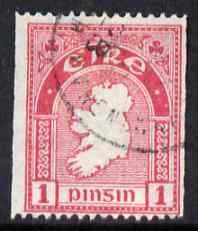 Ireland 1922-34 Map 1d coil P15 x imperf fine cds used, SG 72c , stamps on maps