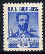 Albania 1960 Alphabet Study 6L50 blue unmounted mint, SG 647, stamps on , stamps on  stamps on personalities