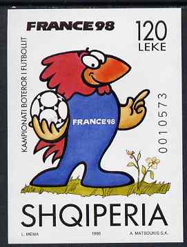 Albania 1998 Football World Cup imperf m/sheet unmounted mint, SG MS 2697, stamps on , stamps on  stamps on football, stamps on  stamps on sport