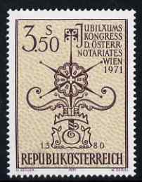 Austria 1971 Notarial Statute Congress 3s50 unmounted mint, SG 1612, stamps on , stamps on  stamps on seals, stamps on  stamps on legal, stamps on  stamps on judiciary