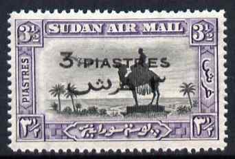 Sudan 1938 Camel Postman 3p on 3.5p (P14) unmounted mint, SG75, stamps on royalty