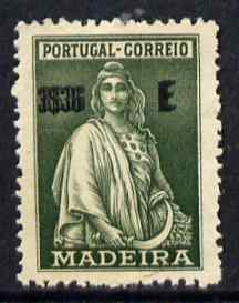 Portugal - Madeira 1928 Ceres 3E35 value printed double without gum (possibly a proof) SG166var, stamps on 