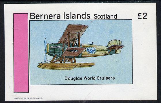 Bernera 1982 Bi-Planes #2 (Douglas) imperf deluxe sheet (£2 value) unmounted mint, stamps on aviation    douglas