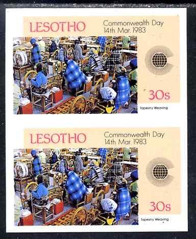 Lesotho 1983 Tapestry Weaving 30s (from Commonwealth Day set) imperf pair unmounted mint as SG537