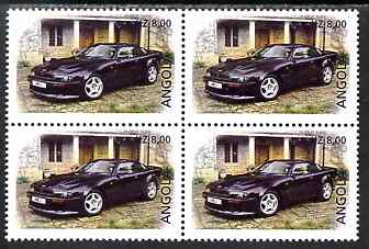 Angola 1998 Greatest Cars of the Century - Aston Martin V600 perf block of 4 unmounted mint, stamps on cars, stamps on aston martin