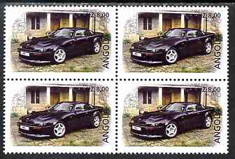 Angola 1998 Greatest Cars of the Century - Aston Martin V600 perf block of 4 unmounted mint, stamps on , stamps on  stamps on cars, stamps on  stamps on aston martin