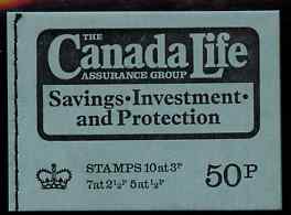 Great Britain 1973 Canada Life 50p booklet #3 dated May 1973 complete and fine SG DT11, stamps on booklets
