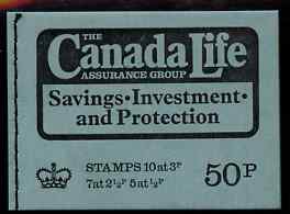 Great Britain 1973 Canada Life 50p booklet #3 dated May 1973 complete and fine SG DT11, stamps on , stamps on  stamps on booklets
