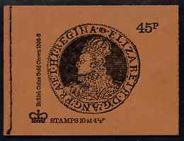 Great Britain 1973-74 British Coins #3 - Elizabeth Gold Crown 45p booklet (Dec 1974 orange-brown cover) complete and fine, SG DS2a, stamps on , stamps on  stamps on booklets