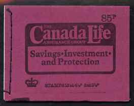 Great Britain 1974 Canada Life 85p booklet dated Sept 1974 complete and fine SG DW1, stamps on , stamps on  stamps on booklets