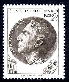 Czechoslovakia 1953 E Vojan (actor) 2k unmounted mint SG 799, stamps on , stamps on  stamps on personalities, stamps on  stamps on theatre, stamps on  stamps on entertainments