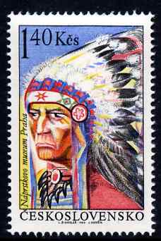 Czechoslovakia 1966 Dakota Indian Chief 1k40 unmounted mint SG 1590, stamps on , stamps on  stamps on cultures, stamps on  stamps on indians, stamps on  stamps on americana, stamps on  stamps on wild west