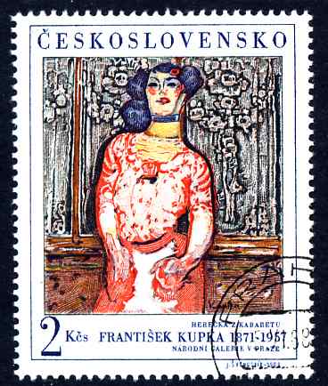 Czechoslovakia 1968 The Cabaret Artiste by Kupka 2k fine cds used SG 1747, stamps on personalities, stamps on theatre, stamps on arts