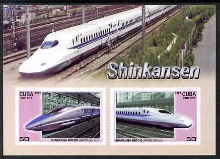 Cuba 2009 High Speed Trains (Shinkansen) imperf m/sheet unmounted mint, stamps on railways