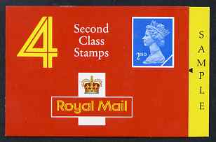 Great Britain 1990 Booklet cover proof 4x 2nd class (no stamps) with SAMPLE printed in side panel, stamps on , stamps on booklets, stamps on 