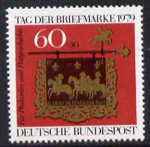 Germany - West 1979 Stamp Day - Posthouse Sign 60pf unmounted mint, SG1904, stamps on postal, stamps on horses