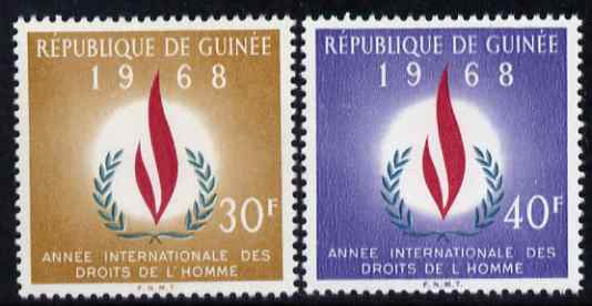 Guinea - Conakry 1968 Human Rights Year perf set of 2 unmounted mint SG 630-31, stamps on human rights, stamps on 