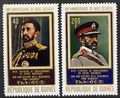 Guinea - Conakry 1972 Emperor Haile Selassie of Ethiopias 80th Birthday perf set of 2 unmounted mint SG 817-8, stamps on personalities, stamps on constitutions