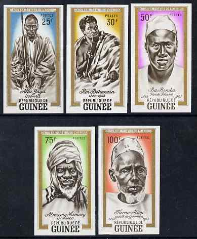 Guinea - Conakry 1962 African Heroes & Martyrs imperf set of 5 from limited printing unmounted mint, as SG 336-40, stamps on , stamps on  stamps on personalities, stamps on  stamps on 