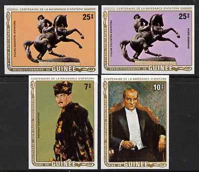 Guinea - Conakry 1982 Birth Centenary of Kemal Ataturk (Turkish Statesman) imperf set of 4 from limited printing unmounted mint SG 1051-4, stamps on personalities, stamps on constitutions  , stamps on dictators.