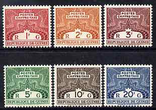 Guinea - Conakry 1959 Postage Due perf set of 6 unmounted mint SG D224-9, stamps on , stamps on  stamps on postage due