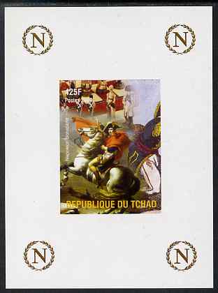 Chad 2009 Napoleon #4 Crossing the Alps by David imperf deluxe sheet unmounted mint. Note this item is privately produced and is offered purely on its thematic appeal. , stamps on personalities, stamps on napoleon, stamps on chess, stamps on arts, stamps on david, stamps on horses  , stamps on dictators.