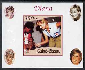 Guinea - Bissau 2001 Princess Diana #1 imperf deluxe sheet unmounted mint. Note this item is privately produced and is offered purely on its thematic appeal, stamps on , stamps on  stamps on personalities, stamps on  stamps on royalty, stamps on  stamps on diana, stamps on  stamps on red cross