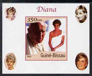 Guinea - Bissau 2001 Princess Diana #2 (with the Pope) imperf deluxe sheet unmounted mint. Note this item is privately produced and is offered purely on its thematic appeal, stamps on , stamps on  stamps on personalities, stamps on  stamps on royalty, stamps on  stamps on diana, stamps on  stamps on pope