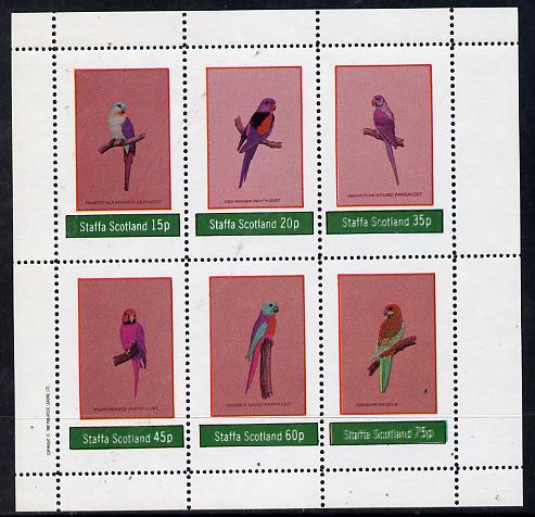 Staffa 1982 Parrakeets perf set of 6 values (15p to 75p) unmounted mint, stamps on , stamps on  stamps on birds   parrots