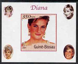 Guinea - Bissau 2001 Princess Diana #7 imperf deluxe sheet unmounted mint. Note this item is privately produced and is offered purely on its thematic appeal, stamps on , stamps on  stamps on personalities, stamps on  stamps on royalty, stamps on  stamps on diana, stamps on  stamps on 