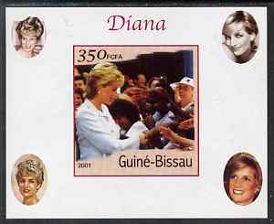 Guinea - Bissau 2001 Princess Diana #8 imperf deluxe sheet unmounted mint. Note this item is privately produced and is offered purely on its thematic appeal, stamps on , stamps on  stamps on personalities, stamps on  stamps on royalty, stamps on  stamps on diana, stamps on  stamps on 