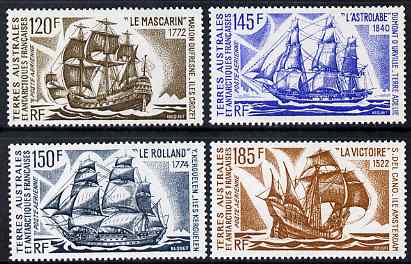 French Southern & Antarctic Territories 1973 Antarctic Ships perf set of 4 unmounted mint SG 85-8, stamps on , stamps on  stamps on ships, stamps on  stamps on polar