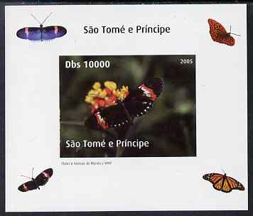 St Thomas & Prince Islands 2005 Butterflies #2 individual imperf deluxe sheet unmounted mint. Note this item is privately produced and is offered purely on its thematic appeal, stamps on , stamps on  stamps on butterflies