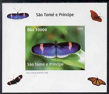 St Thomas & Prince Islands 2005 Butterflies #4 individual imperf deluxe sheet unmounted mint. Note this item is privately produced and is offered purely on its thematic appeal, stamps on , stamps on  stamps on butterflies