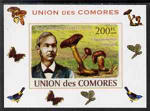 Comoro Islands 2008 Botanists & Fungi #5 Charles Horton Peck individual imperf deluxe sheet unmounted mint. Note this item is privately produced and is offered purely on ..., stamps on , stamps on personalities, stamps on fungi, stamps on scientists, stamps on botany