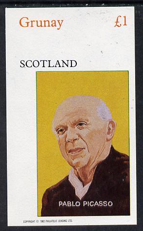 Grunay 1982 Artists (Picasso) imperf souvenir sheet (£1 value) unmounted mint, stamps on arts     personalities    picasso