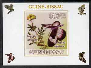 Guinea - Bissau 2009 Butterflies & Flowers #3 individual imperf deluxe sheet unmounted mint. Note this item is privately produced and is offered purely on its thematic ap..., stamps on butterflies, stamps on flowers